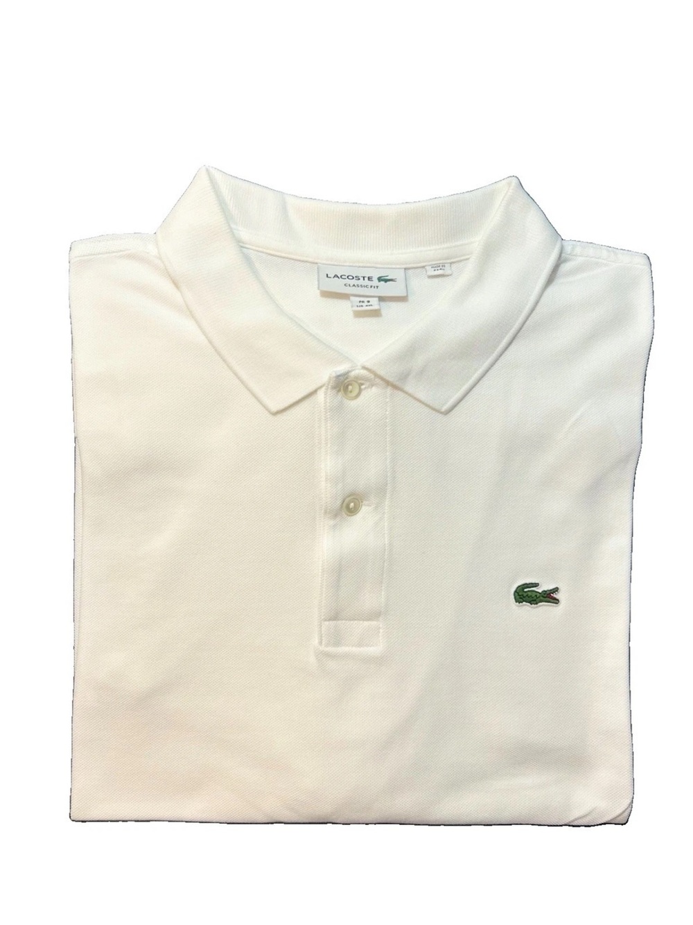Lacoste 9 Men’s White Classic Pique Polo Shirt 4XL short sleeve classic fit